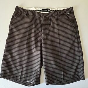 Tattoo Golf Performance Black/Charcoal Striped Golf Shorts Size 34 Sports Links